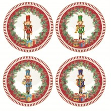 Комплект 4 десертни чинии 20см Christmas Teddy